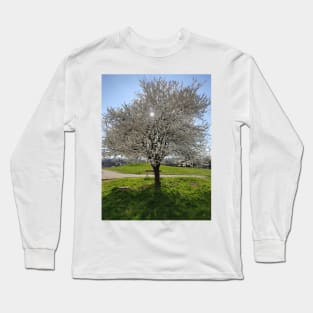 White Cherry Blossom Long Sleeve T-Shirt